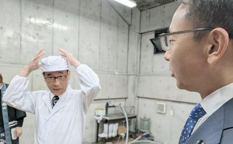大野知事ふれあい訪問 「小江戸鏡山酒造」さんへ