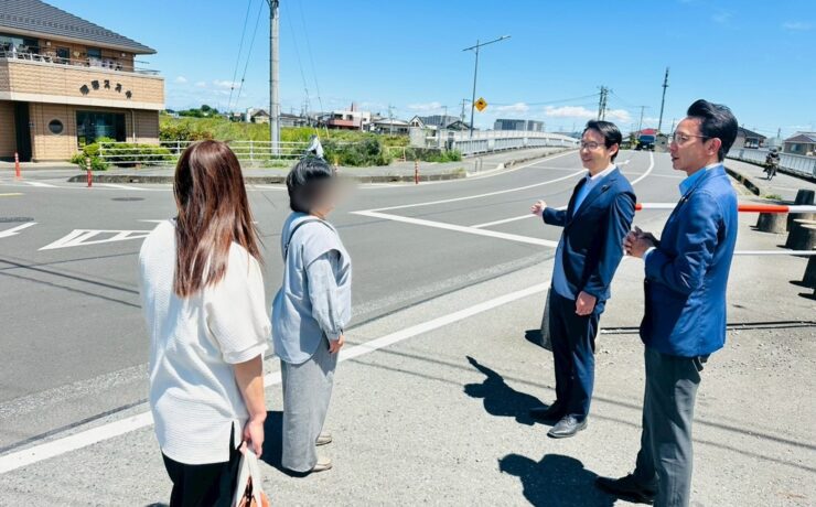 旭橋(新河岸川)付近の白線引き直し