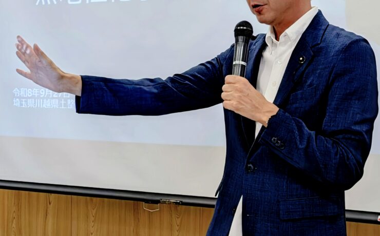 南古谷駅前「無電柱化」事業説明会へ